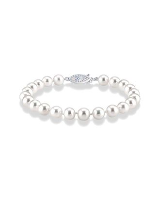 Allurez 14K Diamond & 7.0-7.5Mm Pearl Bracelet
