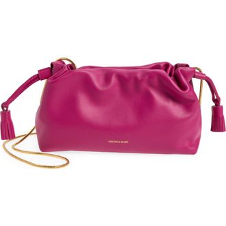 Veronica Beard Small Stash Leather Bag in Berry at Nordstrom