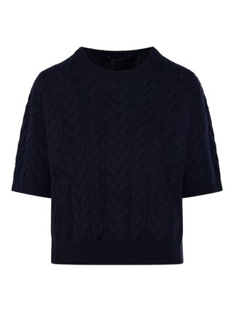 Max Mara cable-knit short-sleeve jumper - Blue