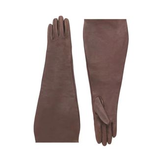 Saint Laurent Gloves, female, Brown, Size: 7 1/2 IN Gloves