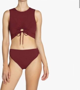 Robin Piccone Aubrey Tank Bikini Top In Ancho