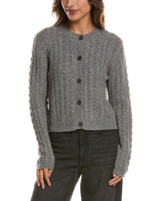 Fort&eacute; Cashmere Cable Crewneck 100% Cashmere Cardigan