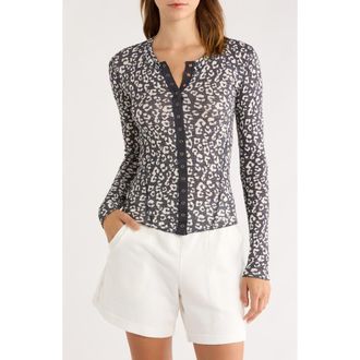 Free People Going Places Waffle Knit Cardigan in Charcoal Combo at Nordstrom Rack, Size Medium