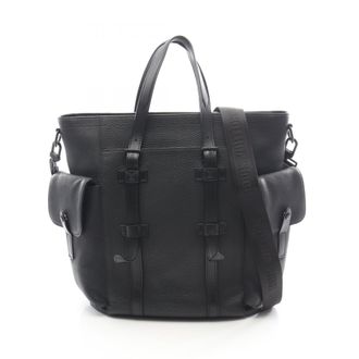 Louis Vuitton Black Leather Tote Bag (Pre-Owned)