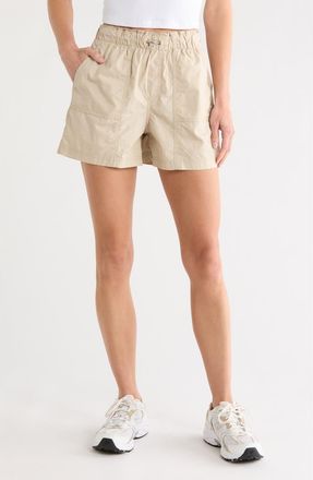 DKNY Drawcord Waist Cotton Shorts in Pebble at Nordstrom Rack, Size X-Small