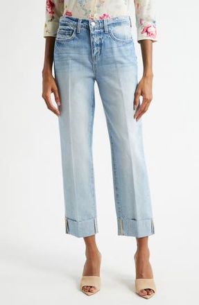 L'agence Maribel High Waist Cuff Straight Leg Jeans in Fontana at Nordstrom Rack, Size 26