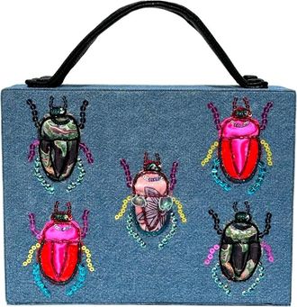 Simitri Denim Beetle Briefcase Bag