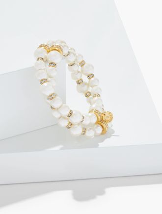 Talbots Pearl Garland Bracelet Set - Ivory Pearl/Gold - 001 Talbots