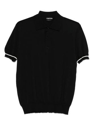 Tom Ford contrast-trim polo shirt - Black