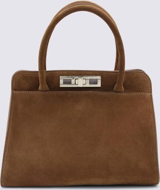 Fabiana Filippi Brown Suede Top Handle Bag