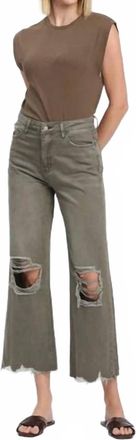 Flying Monkey Super High Rise 90S Vintage Crop Flare Jeans In Beetle