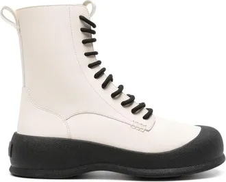 Bally lace-up leather boots - women - Calf Leather/Rubber/Calf Leather - 39 - White