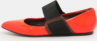 Marni Neon Orange Patent Leather Ballet Flats