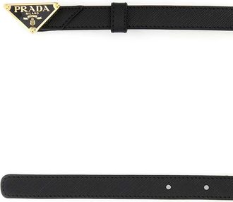 Prada Womens Milano Belt Black Calfskin