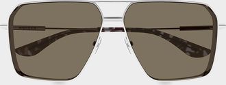 Alexander McQueen Metal Cross-Bar 60MM Navigator Sunglasses