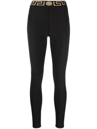 Versace Legging met logoband - Zwart