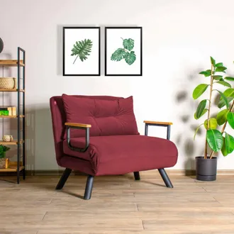 Dmora Butaca Keoni, Reclinable, Con Reposabrazos, Soporta 100 Kg, 60x78x78 Cm Rojo