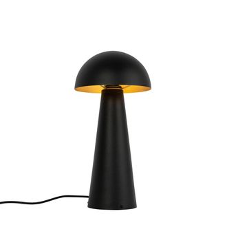 QAZQA Dise&ntilde;o L&aacute;mpara De Pie De Exterior Negra 50 Cm - Mushroom Acero Redonda Adecuado Para Led Max. 1 X 60 Watt - Qazqa