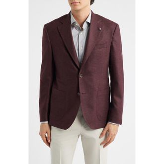 Jack Victor Darwin Burgundy COMFORTWEAR Knit Cashmere Sport Coat at Nordstrom, Size 38 Regular