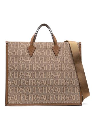 Versace All over logo large tote bag