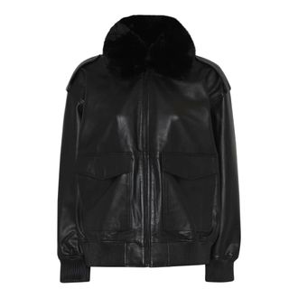 Bruuns Bazaar LeatherBBpilot Jacket - Dames - Jassen - Zwart - Maat: S Leer