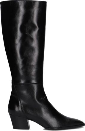 Zinda Zwarte Leren Hoge Laarzen 3227 - Dames - Cowboylaarzen - Zwart - 37 EU - Leer - Schoenen