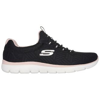 Skechers Womens Summits Artistry Chic Sneaker, Black Mesh Light Pink Trim, 9 UK