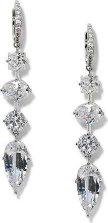 Nadri Lucia Cubic Zirconia Linear Drop Earrings in Rhodium at Nordstrom