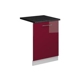 Vicco Panel Frontal Del Lavavajillas Fame-line, Rojo Burdeos Alto Brillo, 60 Cm, Et Antracita, Vicco