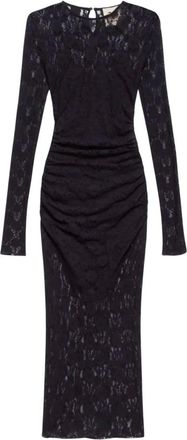Aniye By Vestido Midi de Encaje con Cintura Fruncida y Forro Extra&iacute;ble - Dresses - Mujer - Negro - L