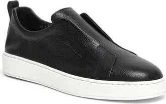 Santoni Victory Laceless Slip-On Sneaker in Black at Nordstrom, Size 11.5