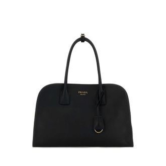 Prada Black Leather Medium Shopping Bag