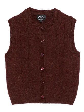 A.P.C. cable-knit sleeveless vest - women - Fabric - M - Red