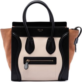 Celine Pre-owned Celine Micro Tricolor Calfskin and Suede Luggage Tote Ladies 1SSLGIEPN1C56TP3