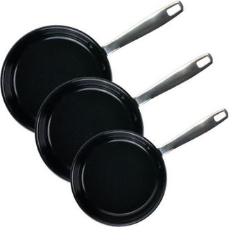 alva Maestro Ceramic Nonstick Frying Pan 3-Piece Set in Black at Nordstrom