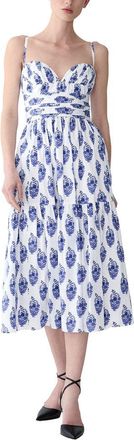 Carolina Herrera Spaghetti Strap Bustier A-Line Midi Dress