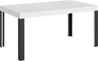 Itamoby Mesa extensible 80x160/244 cm efecto madera fresno blanco, hierro