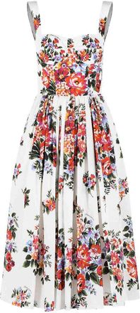 Dolce & Gabbana Fiori White Cotton Dress
