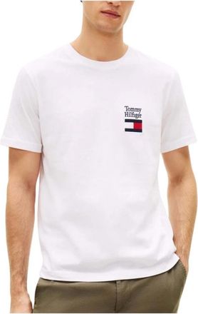 Tommy Hilfiger Brand Love Text Stack Tee - Heren - T-shirts - Wit - S - Katoen - Tops