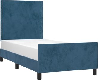 vidaXL Vidaxl - Estructura De Cama Sin Colch&oacute;n Terciopelo Azul Oscuro 80x200 Cm