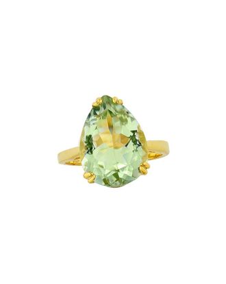 Savvy Cie Jewels Silver 6.80 Ct. Tw. Green Amethyst Statement Ring