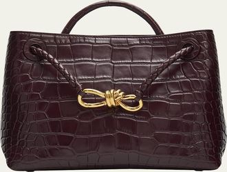 Bottega Veneta Andiamo Small Alligator Leather Tote Bag