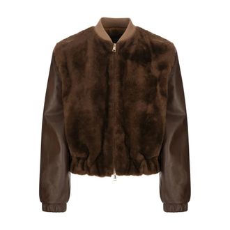 Fabiana Filippi Bomber Jackets, female, Brown, S, Shearling Brown Jacket
