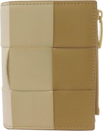 Bottega Veneta Brown White Leather Wallet (Bi-Fold) (Pre-Owned)