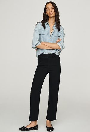 Paige Anessa High Rise Straight Jeans