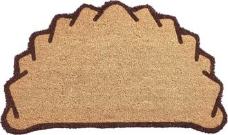 Beliani Felpudo De Fibra De Coco Antideslizante 45 X 75 Cm Con Base De Pvc Motivo Empanadilla Natural Lazi