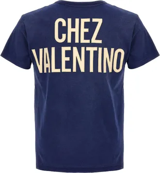 Valentino Garavani Logo-Embroidered Cotton Jersey T-shirt - Navy
