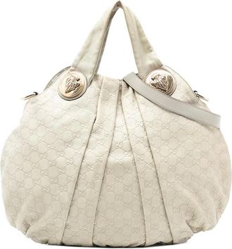 Gucci Pre-owned Handbags, female, White, Size: ONE SIZE Pre-owned Leather Shoulder Bag