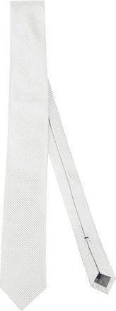 Errico Formicola Cravatta a righe in seta - Bianco