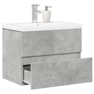 Berkfield Home 2 Piece Bathroom Furniture Set Concrete Grey Engineered Wood